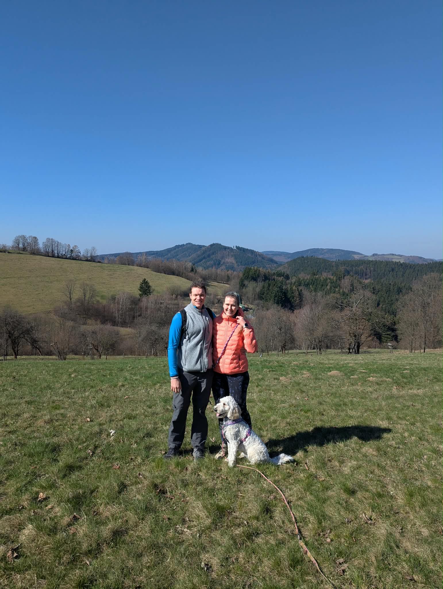 Couple with dog