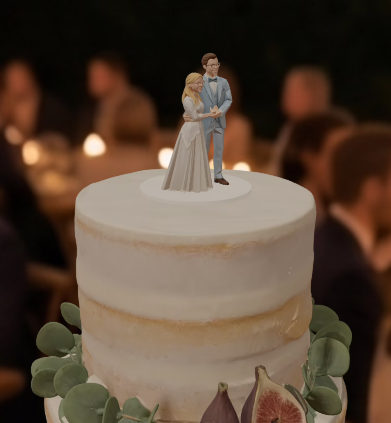 Custom wedding cake topper preview.