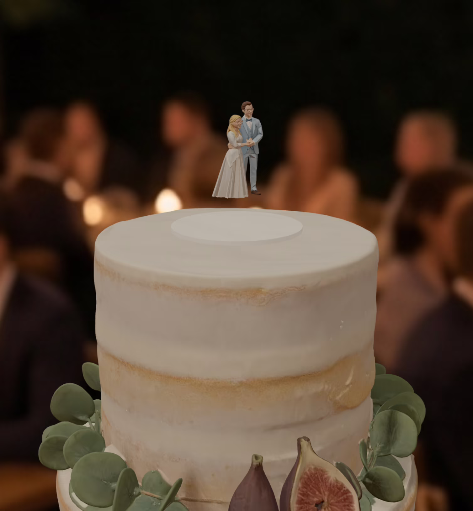 Custom wedding cake topper preview.